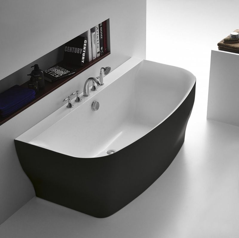 Ванна пристенная BelBagno BB74-NERO-W0 165x78