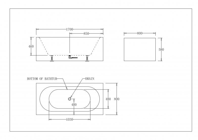 Ванна отдельностоящая BelBagno BB78-1700 170x80