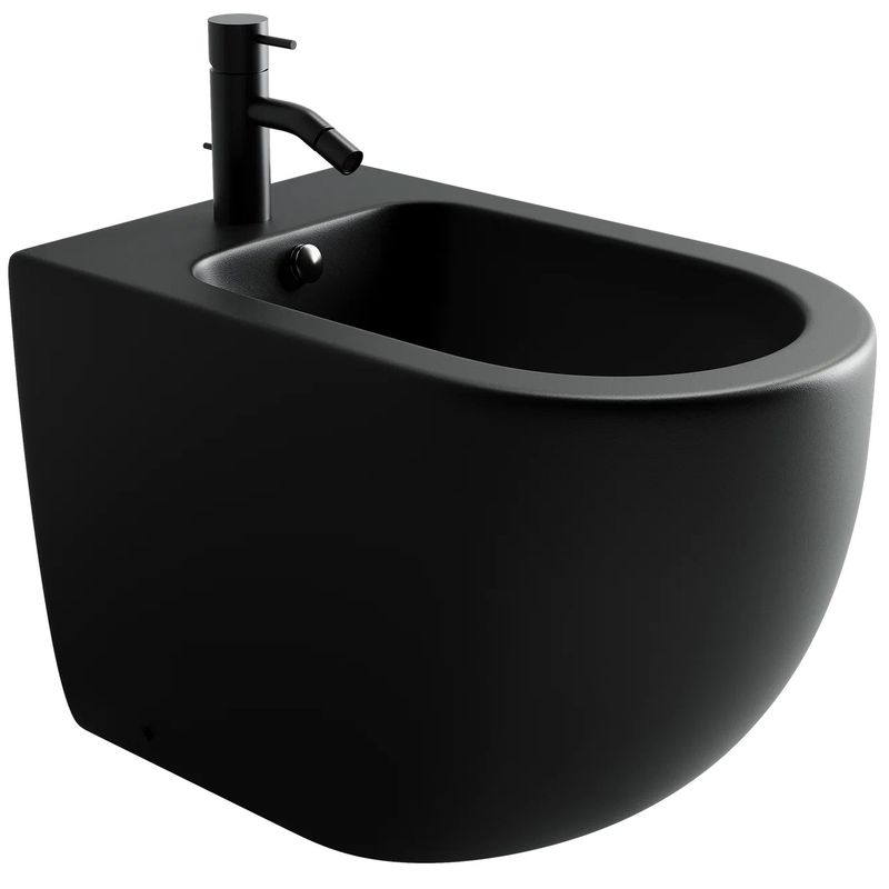 Биде напольное Ceramica Nova Metropol CN4005MB 57х36 с креплением (черный матовый)