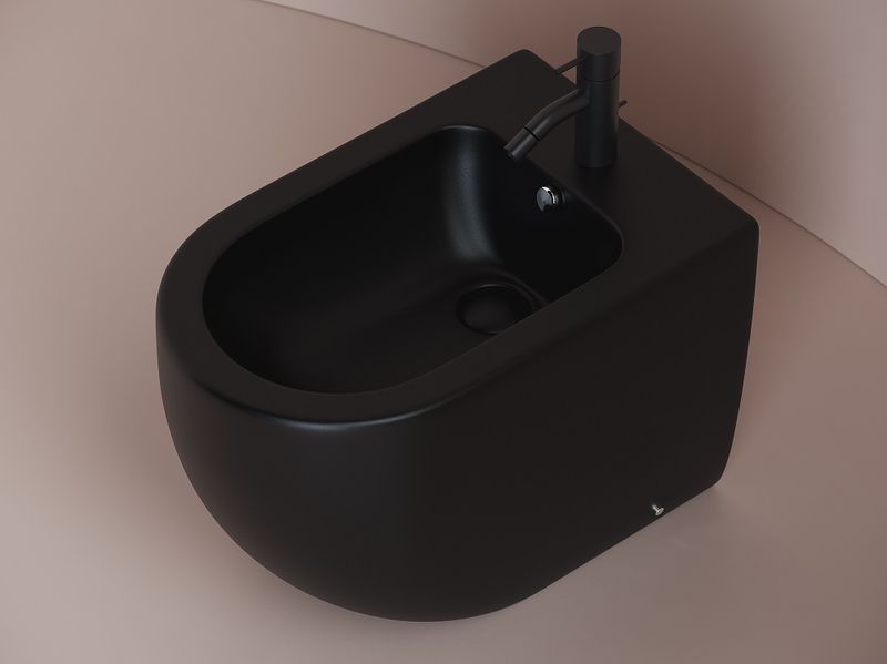 Биде напольное Ceramica Nova Metropol CN4005MB 57х36 с креплением (черный матовый)