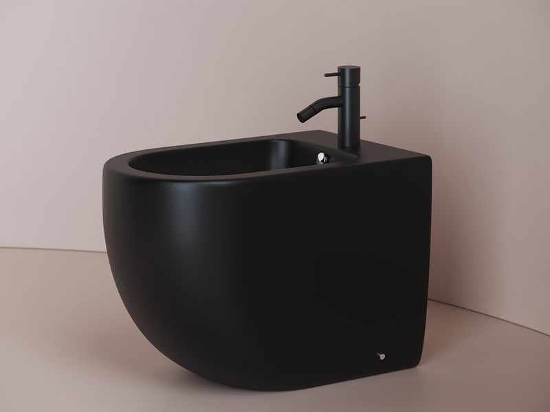 Биде напольное Ceramica Nova Metropol CN4005MB 57х36 с креплением (черный матовый)
