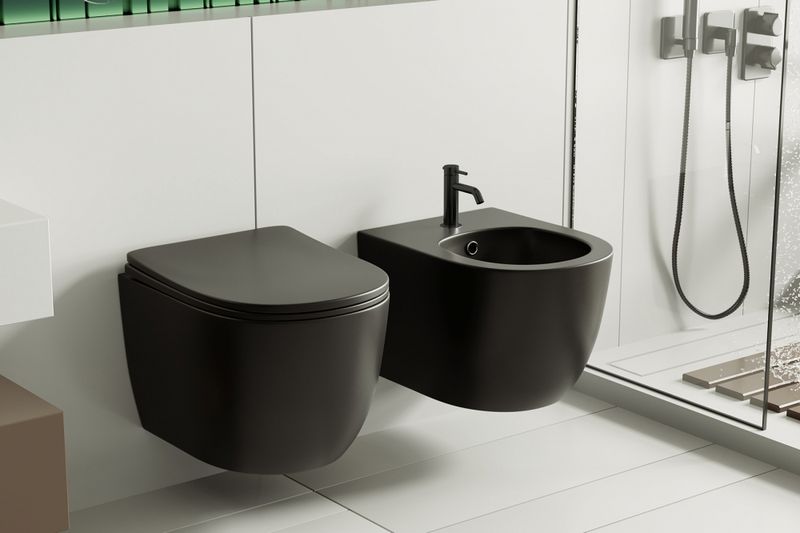 Биде подвесное Abber Bequem AC1150MB 48x37x32,5 (черный матовый)