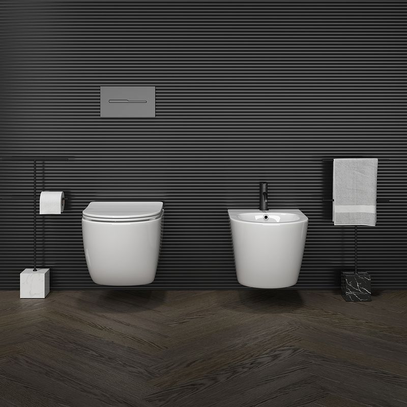 Биде подвесное Ceramica Nova Forma CN3010 48х37 с креплением и донным клапаном  (белый)