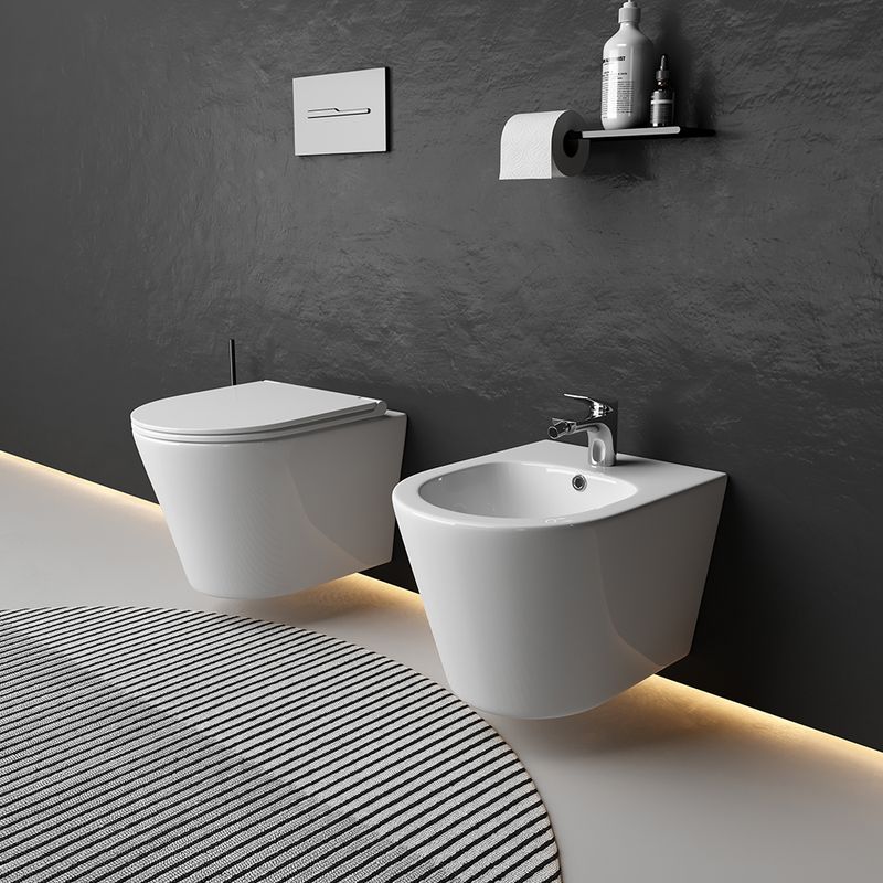 Биде подвесное Ceramica Nova Forma CN3012 48х37 с креплением и донным клапаном (белый)