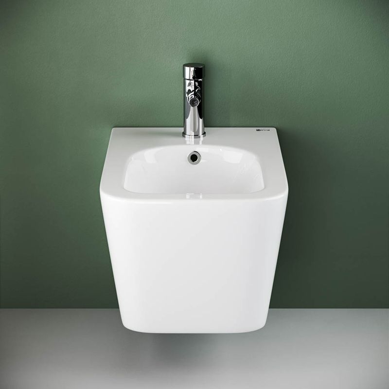 Биде подвесное Ceramica Nova Metric CN3008 51х34.5 с донным клапаном и креплением (белый)
