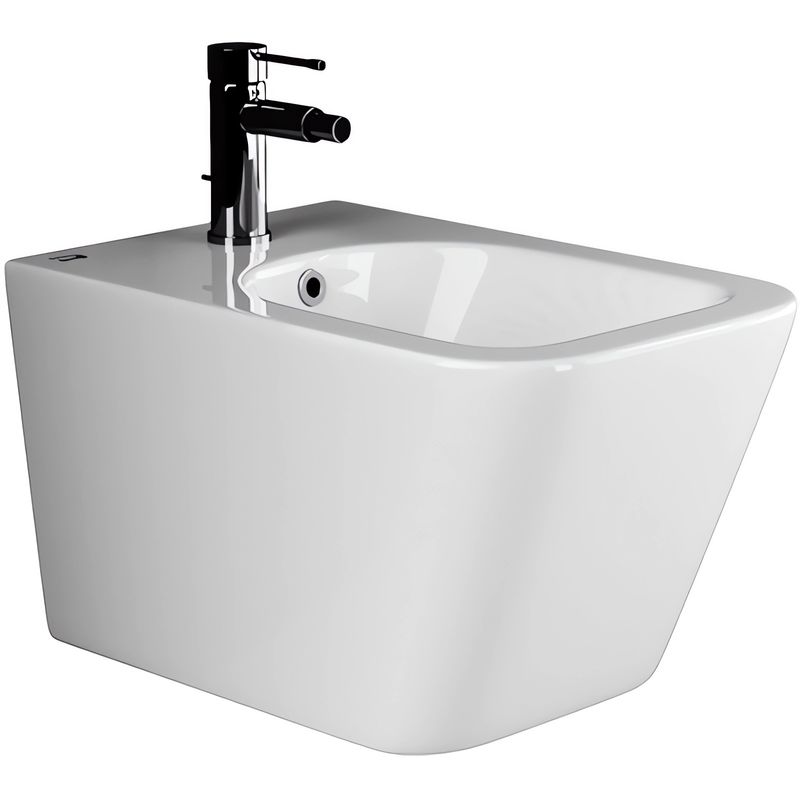Биде подвесное Ceramica Nova Metric CN3008 51х34.5 с донным клапаном и креплением (белый)