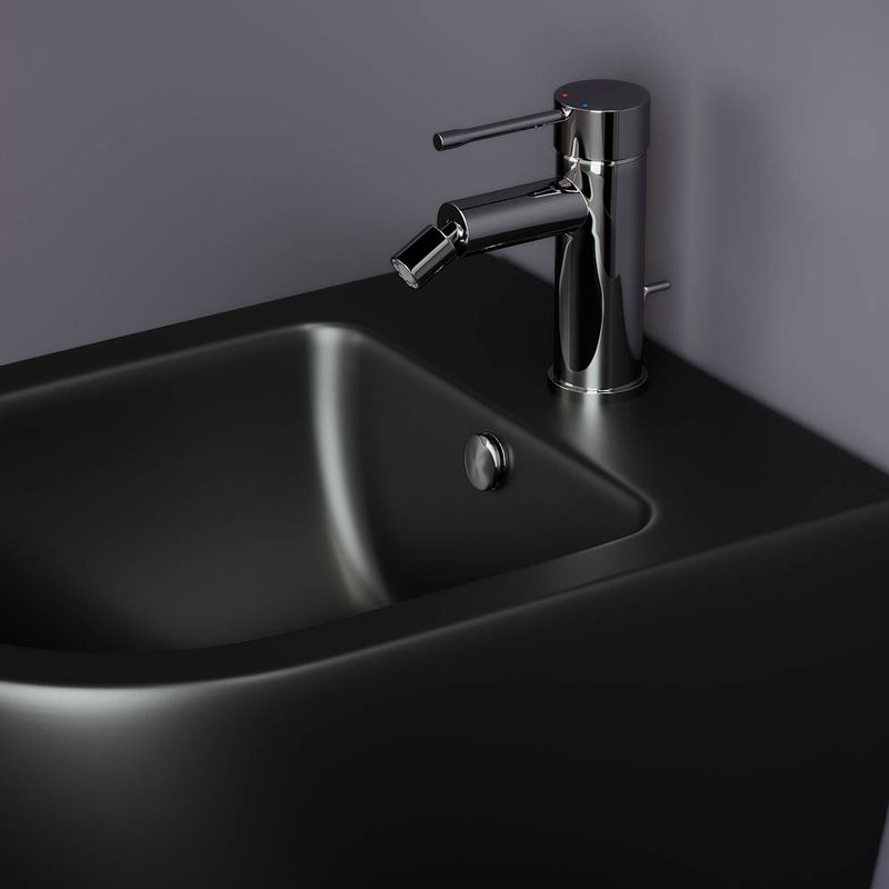 Биде подвесное Ceramica Nova Metropol CN4003MB 49х37с креплением (черный матовый)