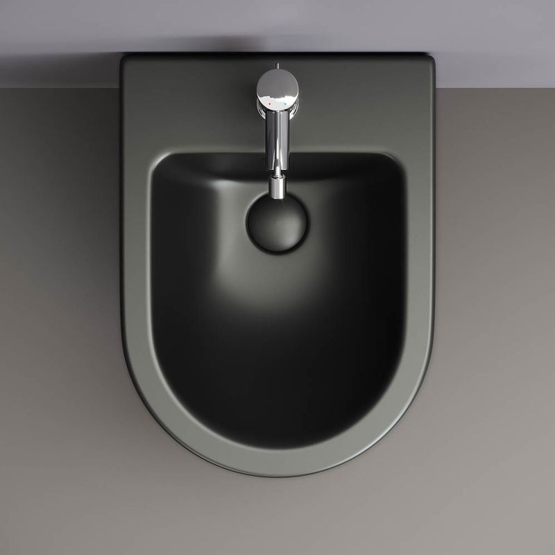 Биде подвесное Ceramica Nova Metropol CN4003MB 49х37с креплением (черный матовый)