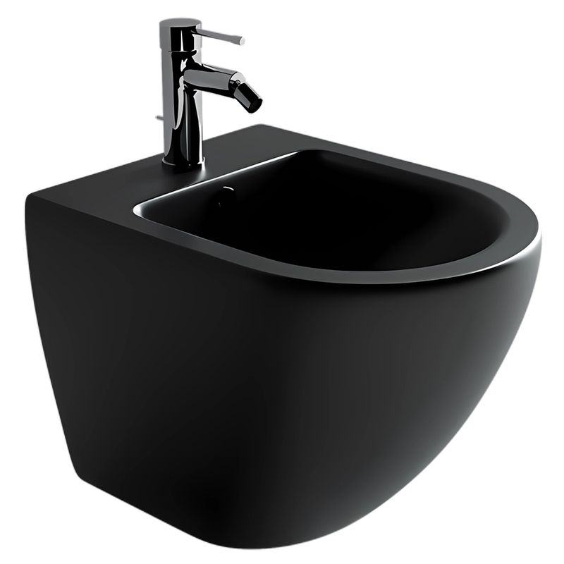 Биде подвесное Ceramica Nova Metropol CN4003MB 49х37с креплением (черный матовый)