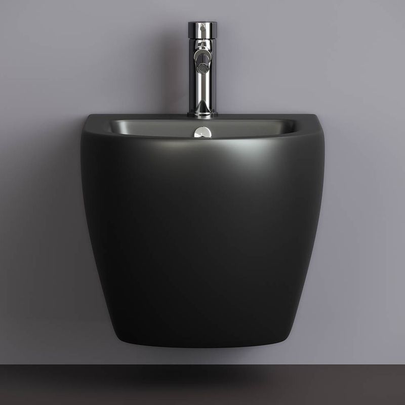 Биде подвесное Ceramica Nova Metropol CN4003MB 49х37с креплением (черный матовый)