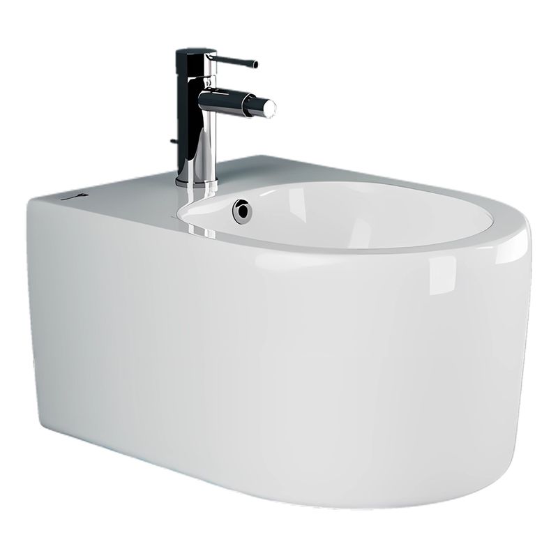 Биде подвесное Ceramica Nova Moments CN3004 49х37 с креплением и донным клапаном с керамической накладкой (белый)