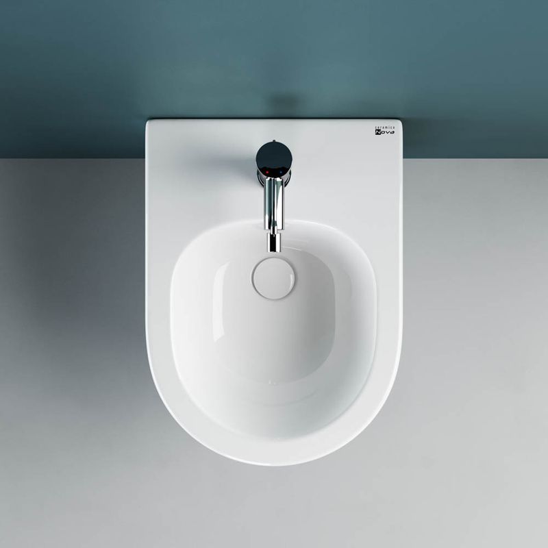 Биде подвесное Ceramica Nova Moments CN3004 49х37 с креплением и донным клапаном с керамической накладкой (белый)