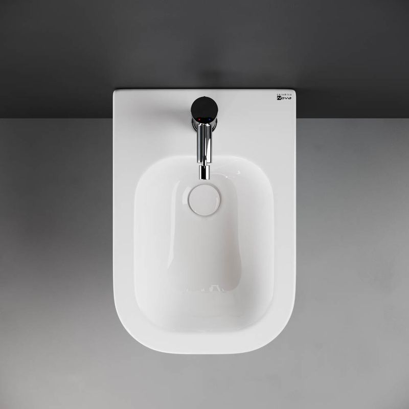 Биде подвесное Ceramica Nova New day CN3006 51х35 с креплением и донным клапаном с керамической накладкой (белый)
