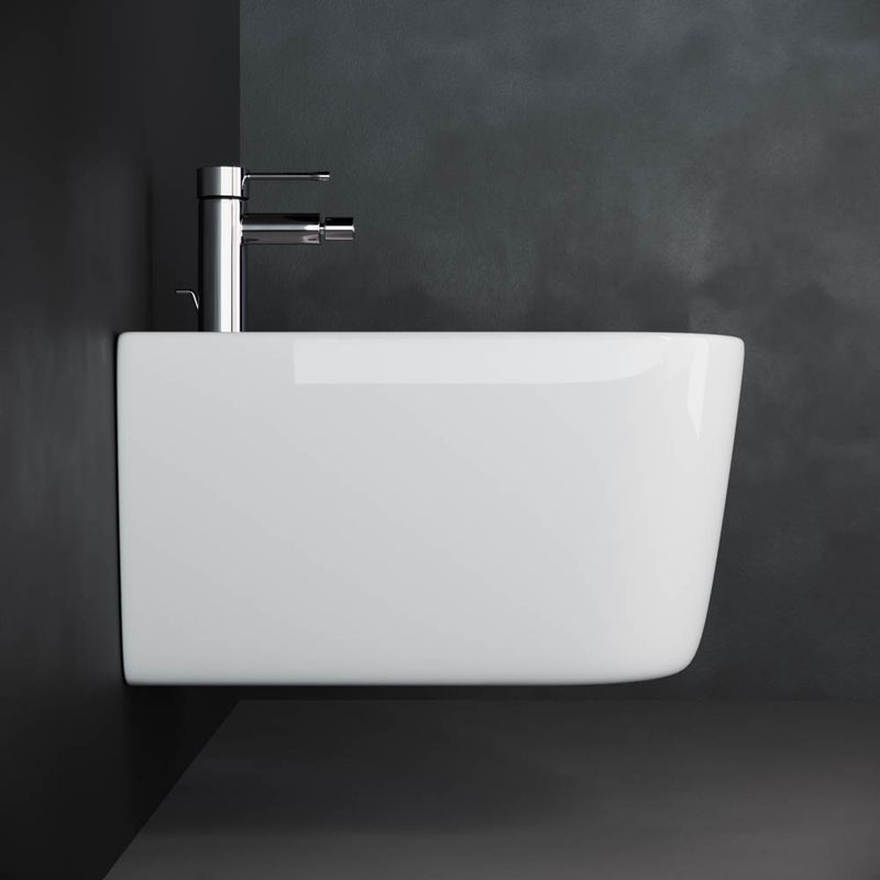 Биде подвесное Ceramica Nova New day CN3006 51х35 с креплением и донным клапаном с керамической накладкой (белый)