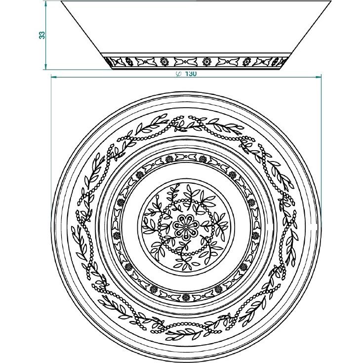 Блюдо керамическое настольное Marquise platinum decor 13 см. A7G-A02-4615 (белый, платина)