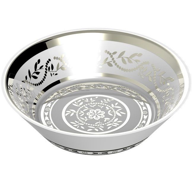 Блюдо керамическое настольное Marquise platinum decor 13 см. A7G-A02-4615 (белый, платина)