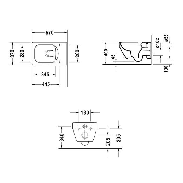 Унитаз подвесной Duravit Vero Air 2525090000 57x37