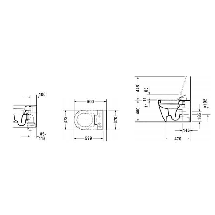 Унитаз напольный Duravit ME by Starck SensoWash 2169592000 60x37