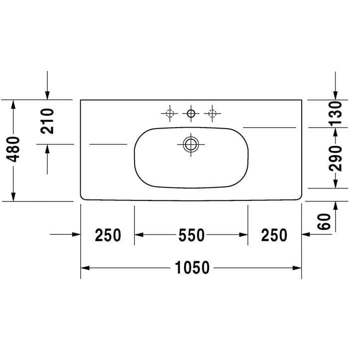 Раковина для мебели Duravit D-Code 03421000302 105x48