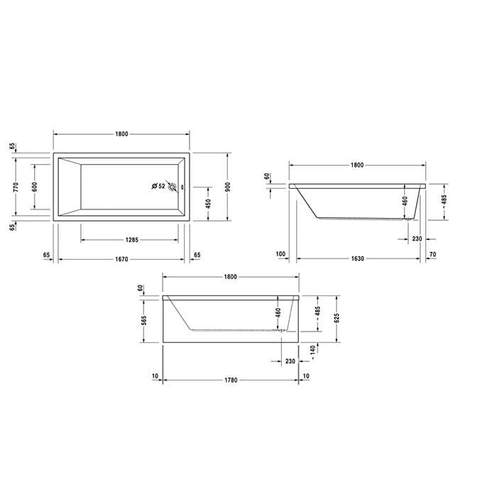 Ванна встраиваемая Duravit Starck 700050000000000 180x90