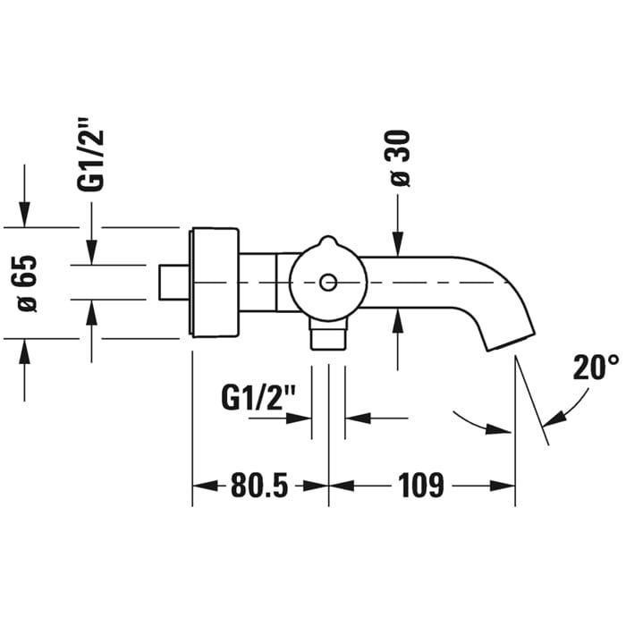 Смеситель для ванны Duravit С.1 C15220000010