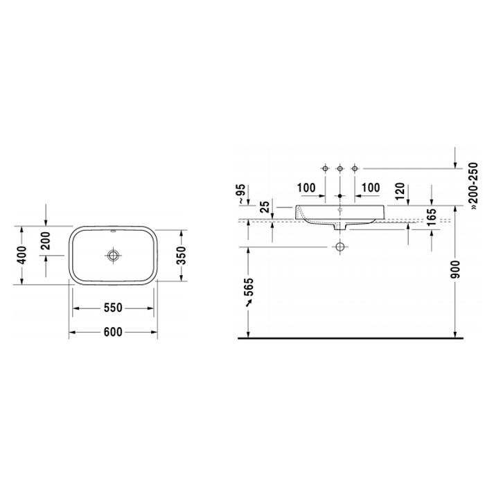 Раковина накладная Duravit Happy D.2 2314600000 60x40