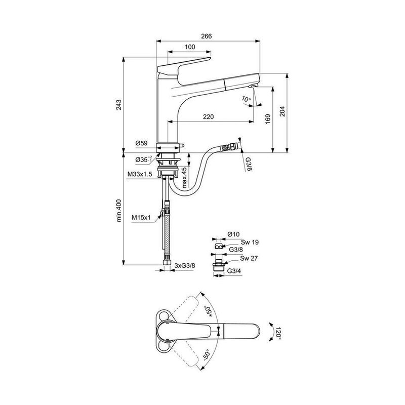 Смеситель для кухонной мойки Ideal Standard Ceraplan III B0958AA