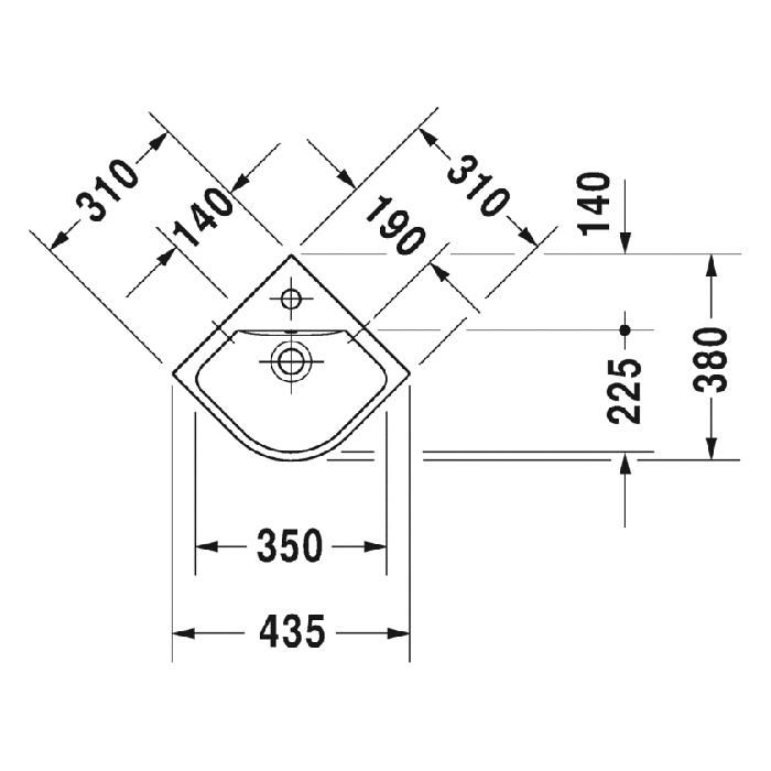 Раковина подвесная Duravit ME by Starck 0722430000 43x38