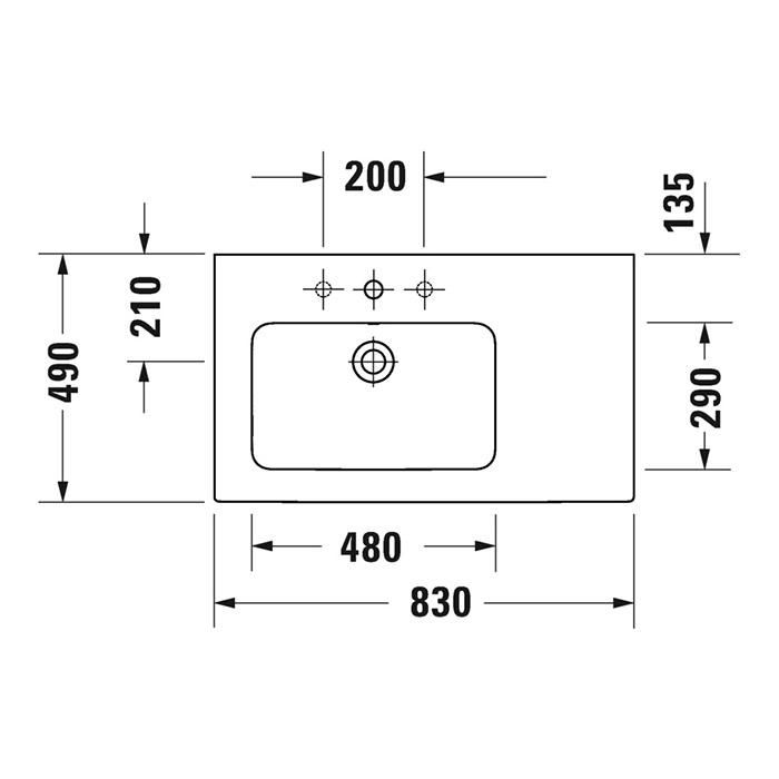 Раковина подвесная Duravit ME by Starck 2345830000 83x49