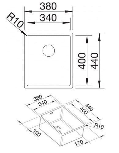 Мойка кухонная Blanco Claron 340-U 521571 44х38