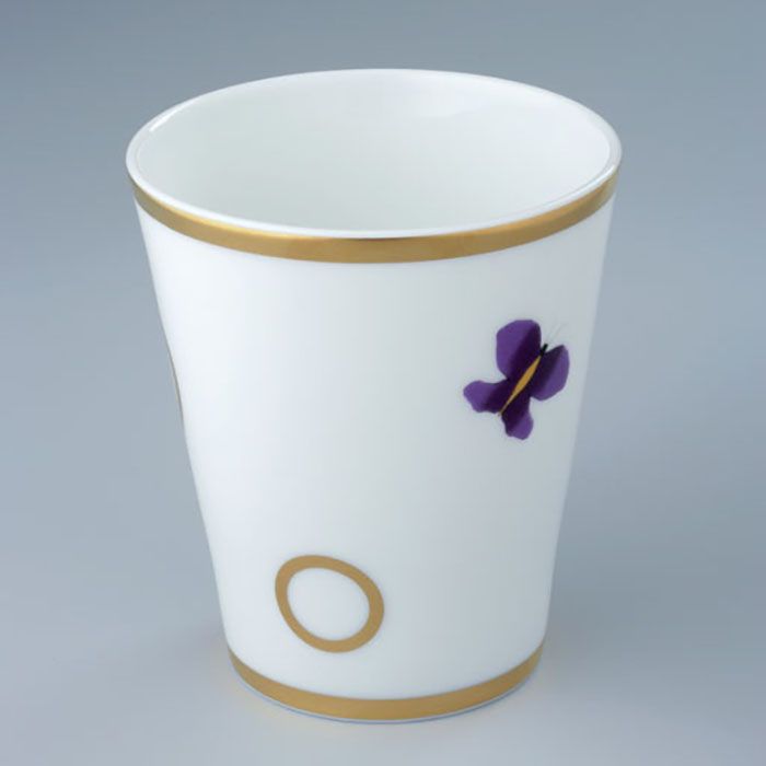 Чашка фарфоровая THG Capucine Mauve Decor Or A7D-A02-4608 (золотой, лиловый, белый)