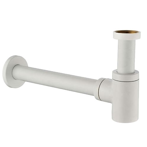 Cифон для раковины короткий Remer 958BBO (белый матовый)