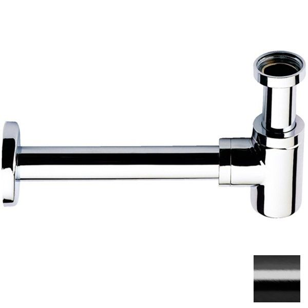 Cифон для раковины короткий Remer 958BCFP (черный хром браш.)
