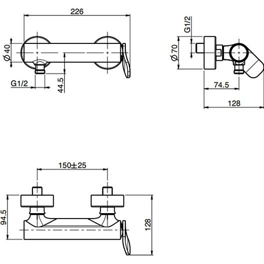 Cмеситель для душа настенный Fima Carlo Frattini Flo F3805CR (хром)