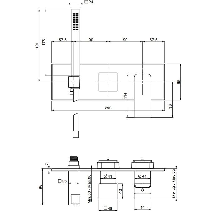 Cмеситель для душа скрытого монтажа Fima Carlo Frattini Fit F3399WX2NS (черный матовый)