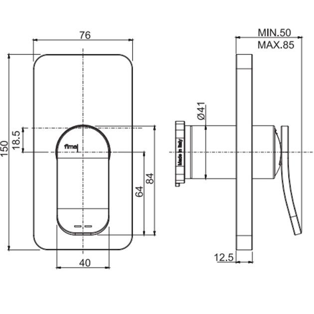 Cмеситель для душа встраиваемый Fima Carlo Frattini Flo F3809E1CR (хром)
