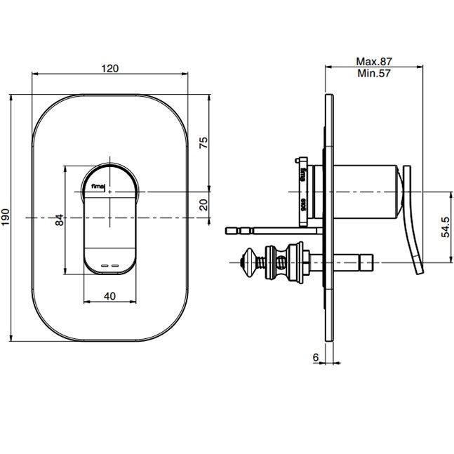 Cмеситель для душа встраиваемый Fima Carlo Frattini Flo F3809X2CR (хром)