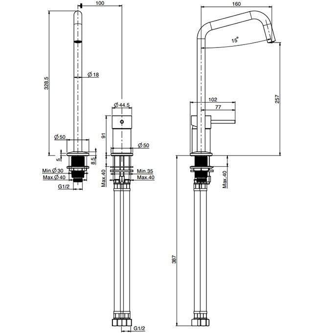 Cмеситель для раковины Fima Carlo Frattini Spillo Tech F3271TNDXOR (золотой), с донным клапаном