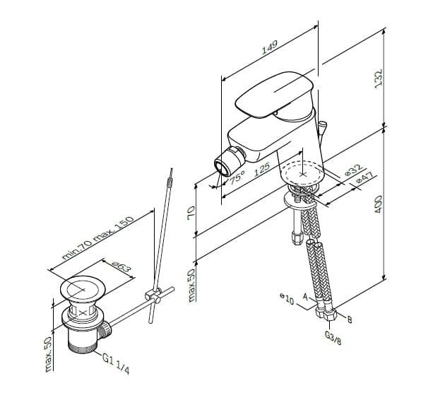 Смеситель для биде AM.PM Spirit V2.1 F71A83100