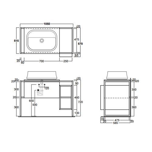 Структура металлическая Simas Frame FM1темный дуб 105x57