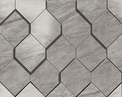 Мозаика Atlas Concorde Marvel Stone Bardiglio Grey Mosaico Esagono 3D Lapp. AS39 28.2х35.3