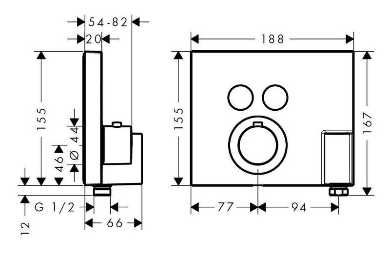 Термостат для душа Axor ShowerSelect 36712000