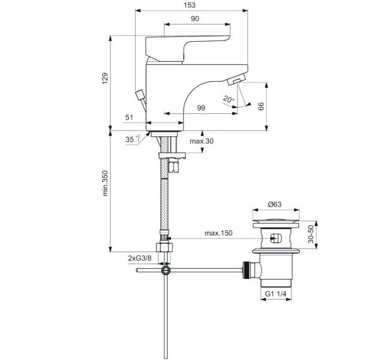 Смеситель для раковины Ideal Standard Ceraplan III B0700AA