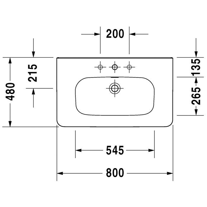 Раковина для мебели Duravit DuraStyle 2320800000 80x48