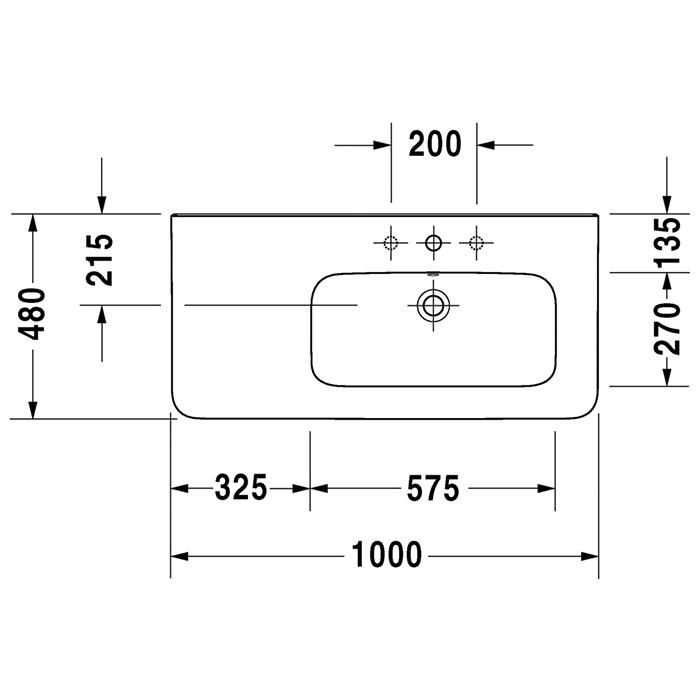 Раковина для мебели Duravit DuraStyle 2326100060 100x48