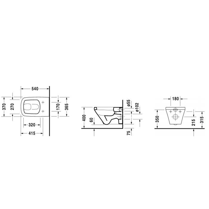 Унитаз подвесной Duravit DuraStyle 2540090000 54x37