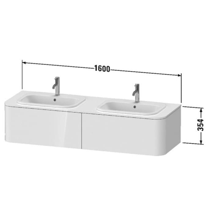 Тумба подвесная Duravit Happy D.2 Plus HP4956B2222 160x55