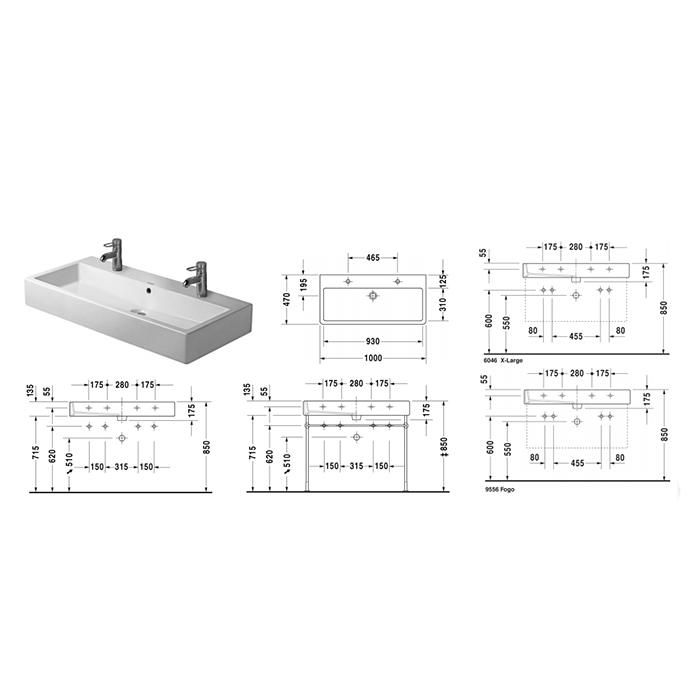 Раковина подвесная Duravit Vero 0454100024 100x47
