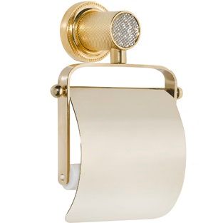 Держатель для туалетной бумаги с крышкой Boheme Royal Cristal 10921-G (золотой)
