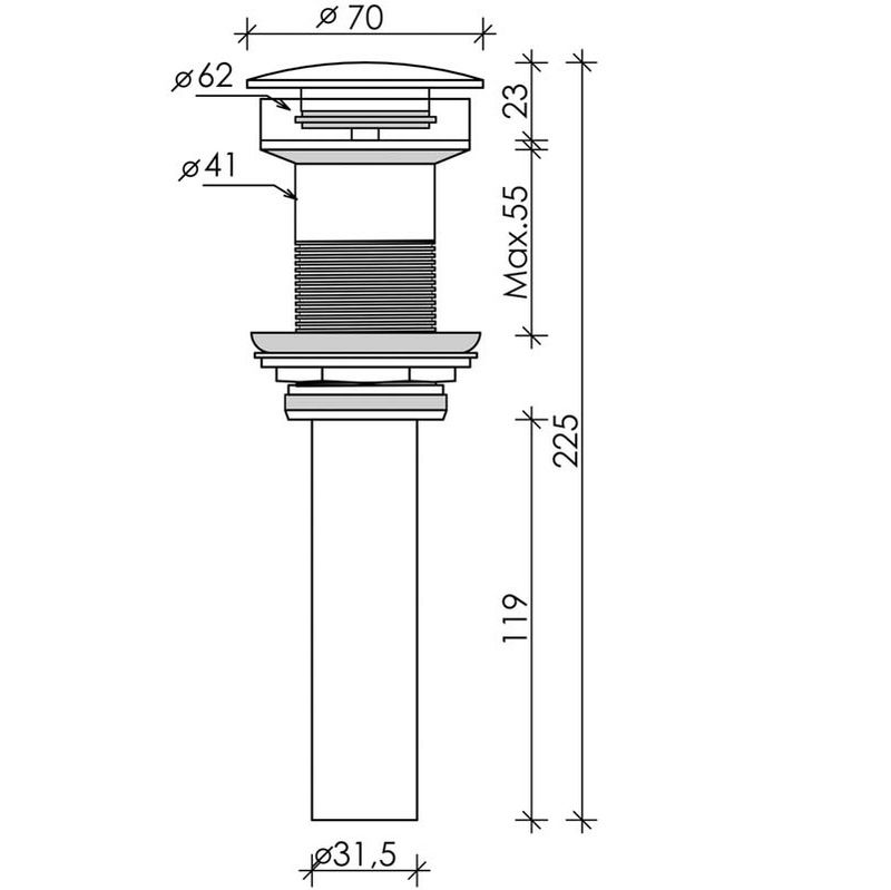 Донный клапан Ceramica Nova CN2000MC (капучино матовый), без перелива
